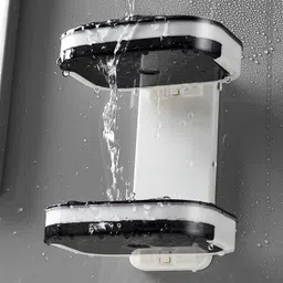 foscadit Double Layer Soap Holder with Draining Tray Soap Dish for Shower Wall Mounted Plastic Wall Shelf image 3