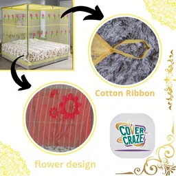 covercraze double bed 6x7 feet without stand machhardani /macher jali/mosari Polyester Washable Adults Mosquito Net image 3