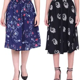 manat diva Women Printed A-line Multicolor Skirt-picture-20
