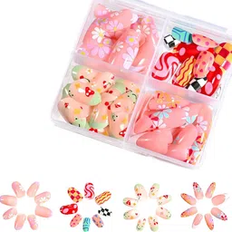 serplex 96 Pieces False Nails Set for Women with Nail Glue for All Occasions-picture-23