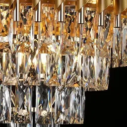 savorade 500mm GD Crystal Chandeliers Gold -Round Chandelier Ceiling Lamp image 4