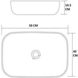 syon STEELA Premium Ceramic Table Top Wash Basin for Bathroom & Living Room (20"x16") SYON010 Table Top Basin image 5