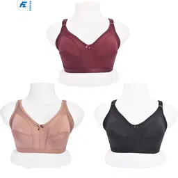 fanzoh Pack of 3 Women Full Coverage Non Padded Bra-picture-14