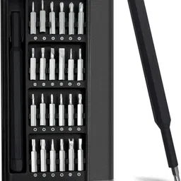 bbventrprise Precision Magnetic Screwdriver Set with 24 Bits and Aluminum Alloy Case (Grey) Standard Screwdriver Set image 5