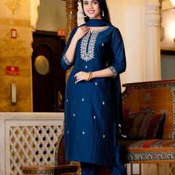 kaayacreation Embroidered Kurta, Trouser/Pant & Dupatta Set-picture-14