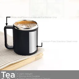 speack Pack of 6 Plastic, Steel Premium Quality Chai, Tea & Coffee Cup Set - Elegant & Durable for Daily Use image 3