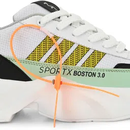 m7 by metronaut Stylish Running Sports Shoes for men | Yellow & White color sneakers Outdoors For Men image 2