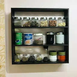 rahat handicraft Containers Kitchen Rack Containers Kitchen Rack Kitchen Wall Shelf Storage Organizer Wood Wood-picture-12
