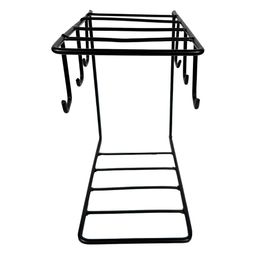 Kuber Industries Black Cups & Plates Stand With 6 Hooks-picture-24