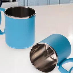 Kuber Industries Blue 4 Pieces Solid Stainless Steel Matte Mugs-image-56