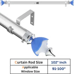 gloxy Light Blue, White Curtain Knobs, Curtain Rods, Rod Rail Bracket Metal-picture-25