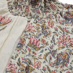 ishin Women Empire Waist White Midi/Calf Length Dress image 5