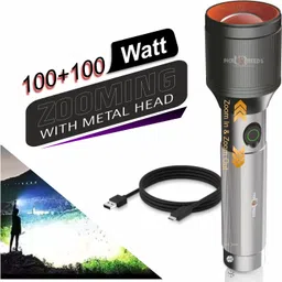 pick ur needs 100W+100W LED Rechargeable Long Range Torch Light with 5 Lighting Modes, 1500mAh Torch-picture-47