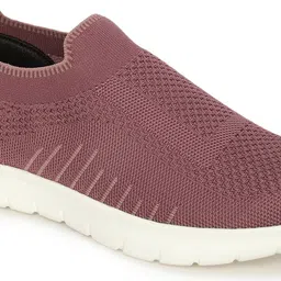 marc loire Women's Wine Woven Design Slip-On Sneakers Walking Shoes For Women image 5