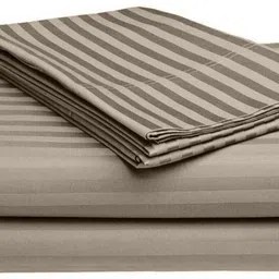 Cotton Double Flat 240 TC Striped Bedsheet-image-0