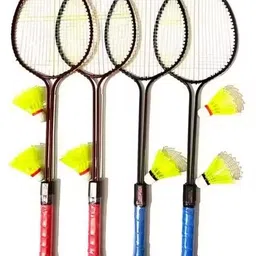 vellfire 4 PC Badminton set and 6 Nylon suttle cock Free Badminton Kit-picture-22