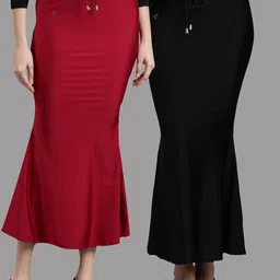 TWIN BIRDS Women Pack of 2 Mermaid-Fit High rise Stretchable Shimmer Saree Shape Wear-image-94
