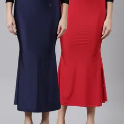 TWIN BIRDS Women pack of 2 Mermaid Fit High rise Stretchable Shimmer Saree shape wear-image-45