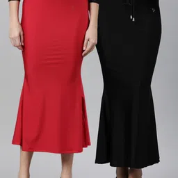 TWIN BIRDS Women Pack Of 2 Mermaid-Style High Rise Stretchable Shimmer Saree Shape Wear-image-83