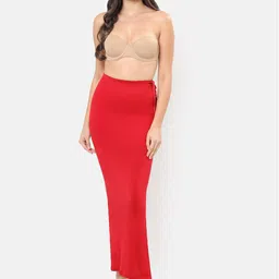 Amante Women Red Solid Seamless Ankle Length Saree Shapewear SHW76301 image 2