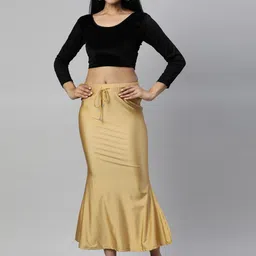 TWIN BIRDS Women pack of 2 Mermaid-Style High rise Stretchable Shimmer Saree Shape Wear image 4