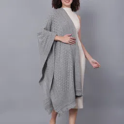 vesture Wool Self Design Women Shawl-picture-11