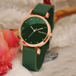 dressberry Refined Rose Gold Case with Smooth Green Silicone Strap Analog Watch - For Women Analog Watch - For Women DB-LR005-GRN-GRN-picture-10