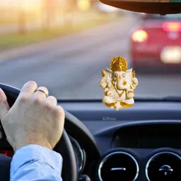 giftwa Ganpati Idol for Home Decor | Car Dashboard & Puja Room Statue Decorative Showpiece - 10 cm image 3