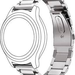 ACM Watch Strap Metal for Fastrack Rider Plus Smartwatch Belt Silver 3723038 mm Stainless Steel Watch Strap image 2