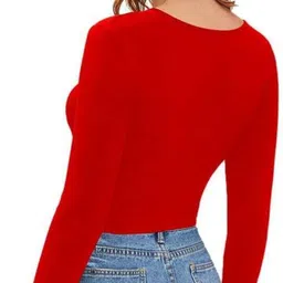 maheshvi Casual Regular Sleeves Solid Women Red Top image 3
