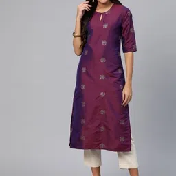 v tradition Women Embroidered Art Silk Straight Kurta-picture-12