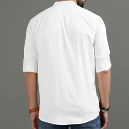 edin Pack of 2 Men Solid Pure Cotton Straight Kurta image 3