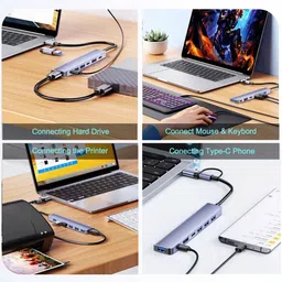 fotokina 7 in 1 USB C Hub with USB 3.0, USB 2.0 Ports for MacBook Pro Air= Card Reader image 5