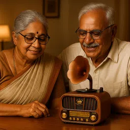 fire turtle FR22 Vintage FM Radio with USB, Bluetooth & Built-in Speaker for Home FM Radio image 5