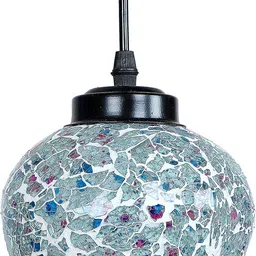 devansh Multicolor Mosaic Glass Cluster Hanging Lamp For Home, Office And Living Area Pendant Lamp Ceiling Lamp image 4