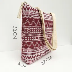 crop moon Red, White Women Tote Korean Tote Bag Aesthetic Corduroy Canvas Handbag for Women image 2
