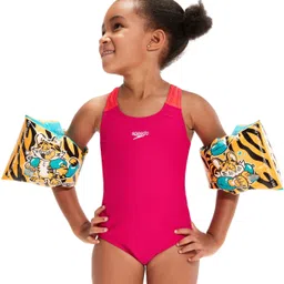 speedo Tots Print Armbands Swim Confidence - Orange & Green Swim Floatation Belt-picture-15