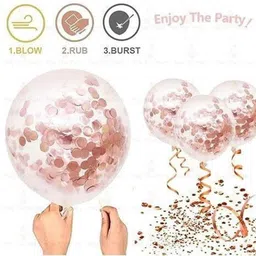 maithili decors Solid Solid First Birthday & Anniversary Rose Gold Balloons Balloon image 3