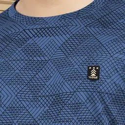 vebnor Men Printed Round Neck Polycotton Blue T-Shirt image 3