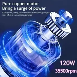 laorkou High Power Wireless Portable Car Vacuum Cleaner, 120W and 12000PA Car Vacuum Cleaner with Anti-Bacterial Cleaning, Reusable Dust Bag, 2 in 1 Mopping and Vacuum image 2