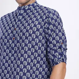 anouk rustic Men Printed Polyester Straight Kurta image 3
