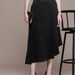 french connection Women Solid A-line Black Skirt-picture-8