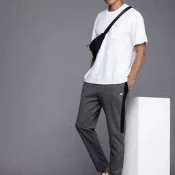 hrx by hrithik roshan Men Solid Grey Track Pants image 3