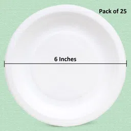 ksi Pack of 25 Paper Disposabal Plain Diner with snacks combo Dinner Set image 2