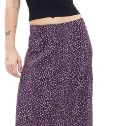gap Women Floral Print Wrap Around Purple Skirt image 3