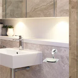 gloxy Single Soap Dish Holder for Bathroom | Wall Mount Stainless Steel Soap Stand 5 inch 1 Bar Towel Rod image 4