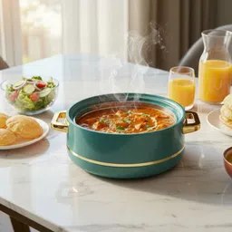 zeyllox Inner Steel Casserole | PU Insulated | BPA Free | Hot Pot – Sage Green Serve Casserole image 2