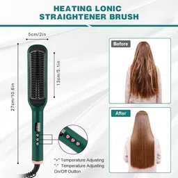 Totthar 3-in-1 Hair Straightener Comb Brush for Men & Women Fast & 5 Adjustable Heating Hair Straightener Brush Hair Straightener Brush image 3