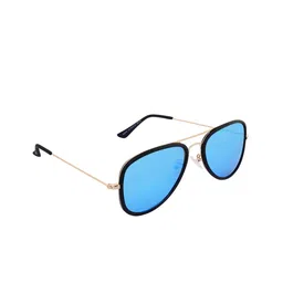 GIORDANO Unisex Blue Lens & Gold-Toned Aviator Sunglasses with Polarised Lens GA6030C05-image-2