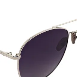 GIORDANO Unisex Grey Lens & Silver-Toned Aviator Sunglasses with Polarised Lens image 4